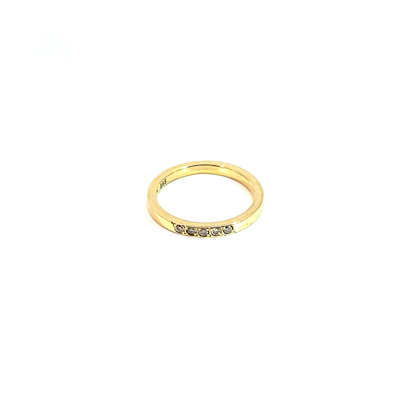 Ring Gelbgold 585 / 14 Karat mit Brill. 0,05ct Gr. 51 Nr. 6087