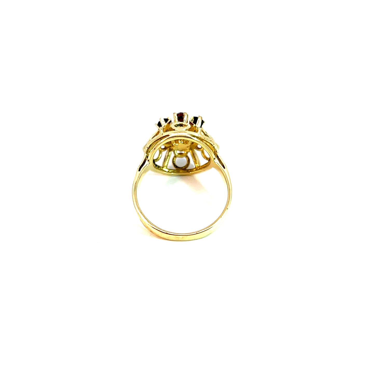 Ring Gelbgold 585 / 14 Karat mit Granaten Gr. 51 Nr. 6109