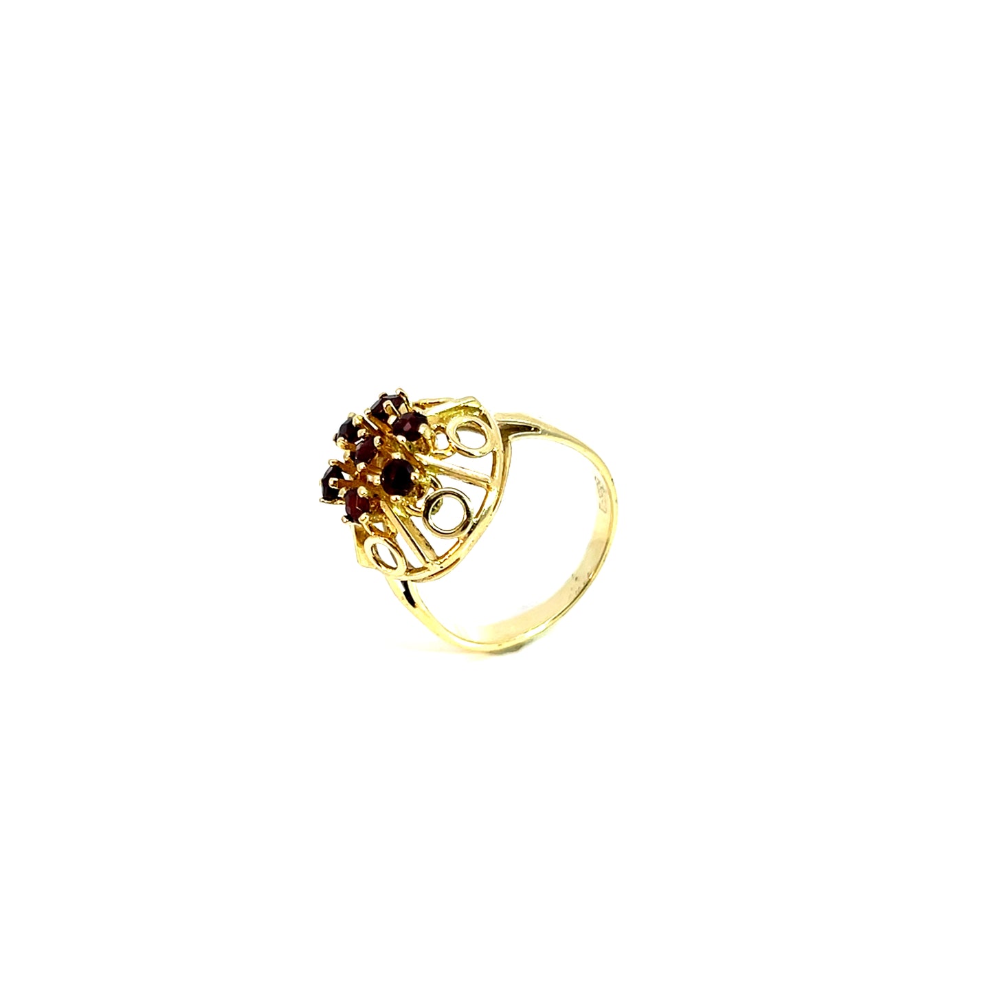 Ring Gelbgold 585 / 14 Karat mit Granaten Gr. 51 Nr. 6109