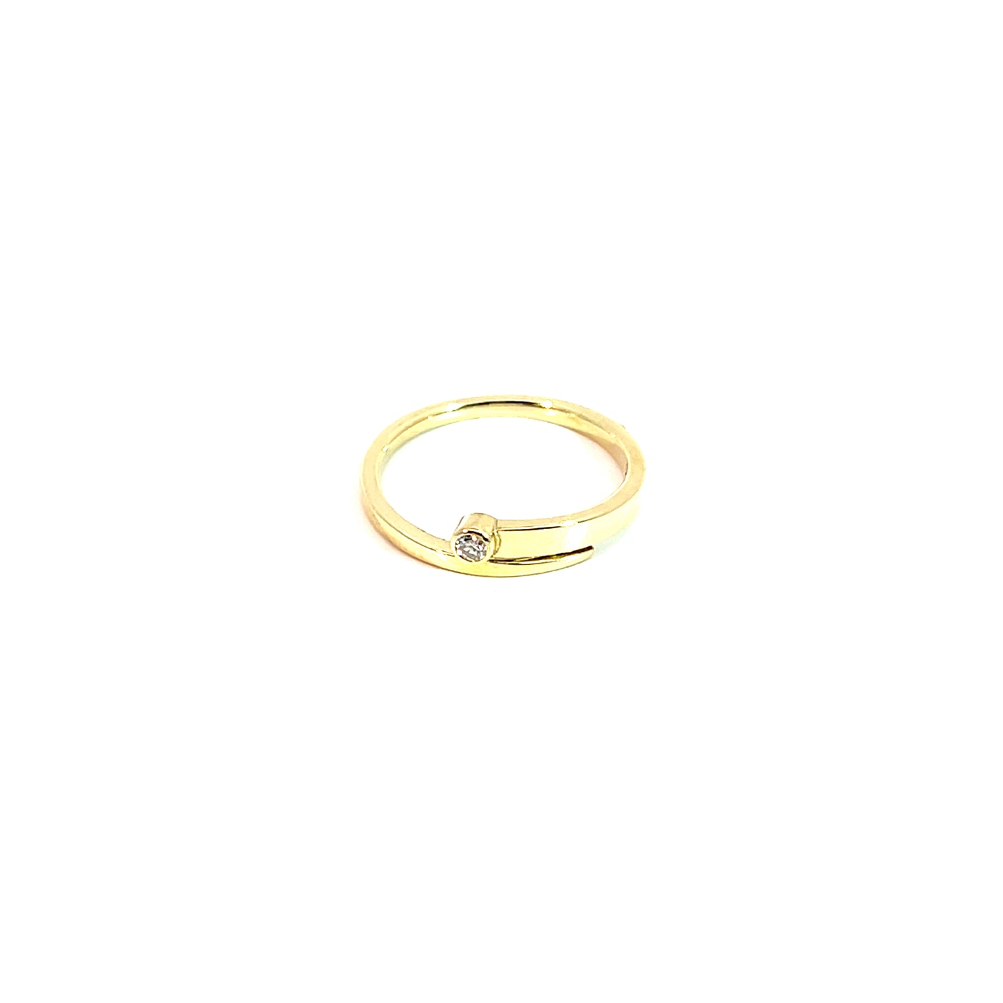 Ring Gelbgold 585 / 14 Karat mit Brill. 0,03ct Gr. 50 Nr. 6086