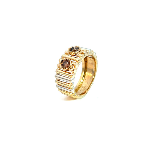 Ring Bicolor 585 / 14 Karat mit Brill. 0,40ct Gr. 57 Nr. 6067