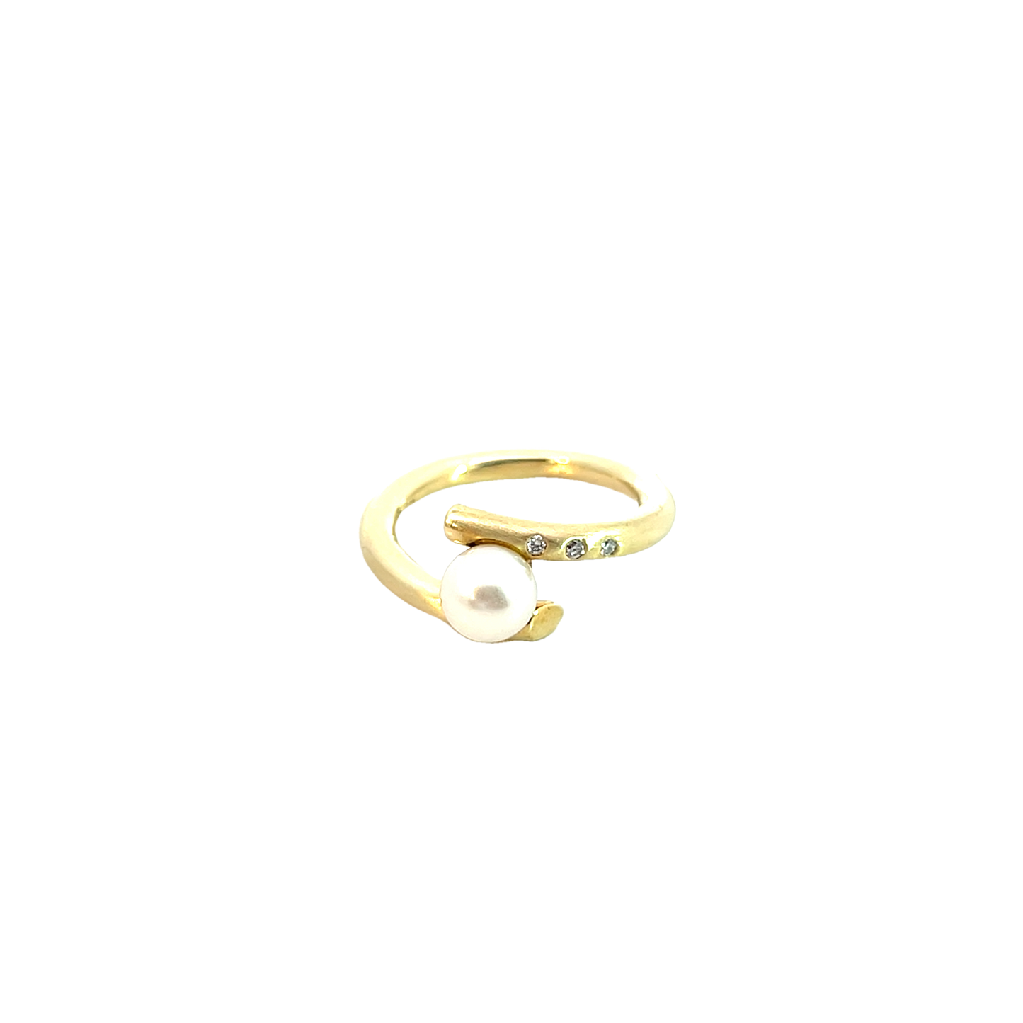 Ring Gelbgold 585 / 14 Karat mit Perle Gr.54 Nr. 6221