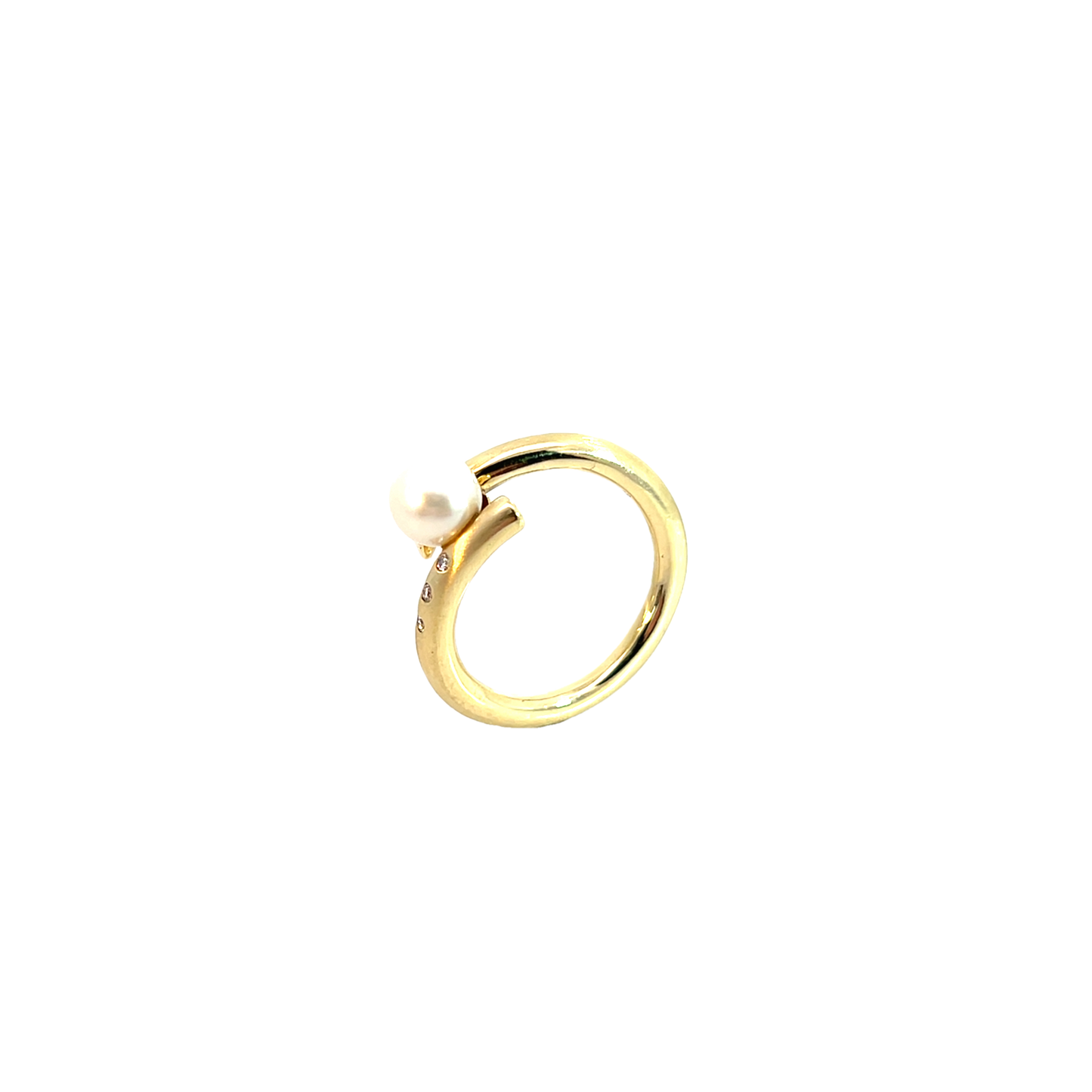 Ring Gelbgold 585 / 14 Karat mit Perle Gr.54 Nr. 6221