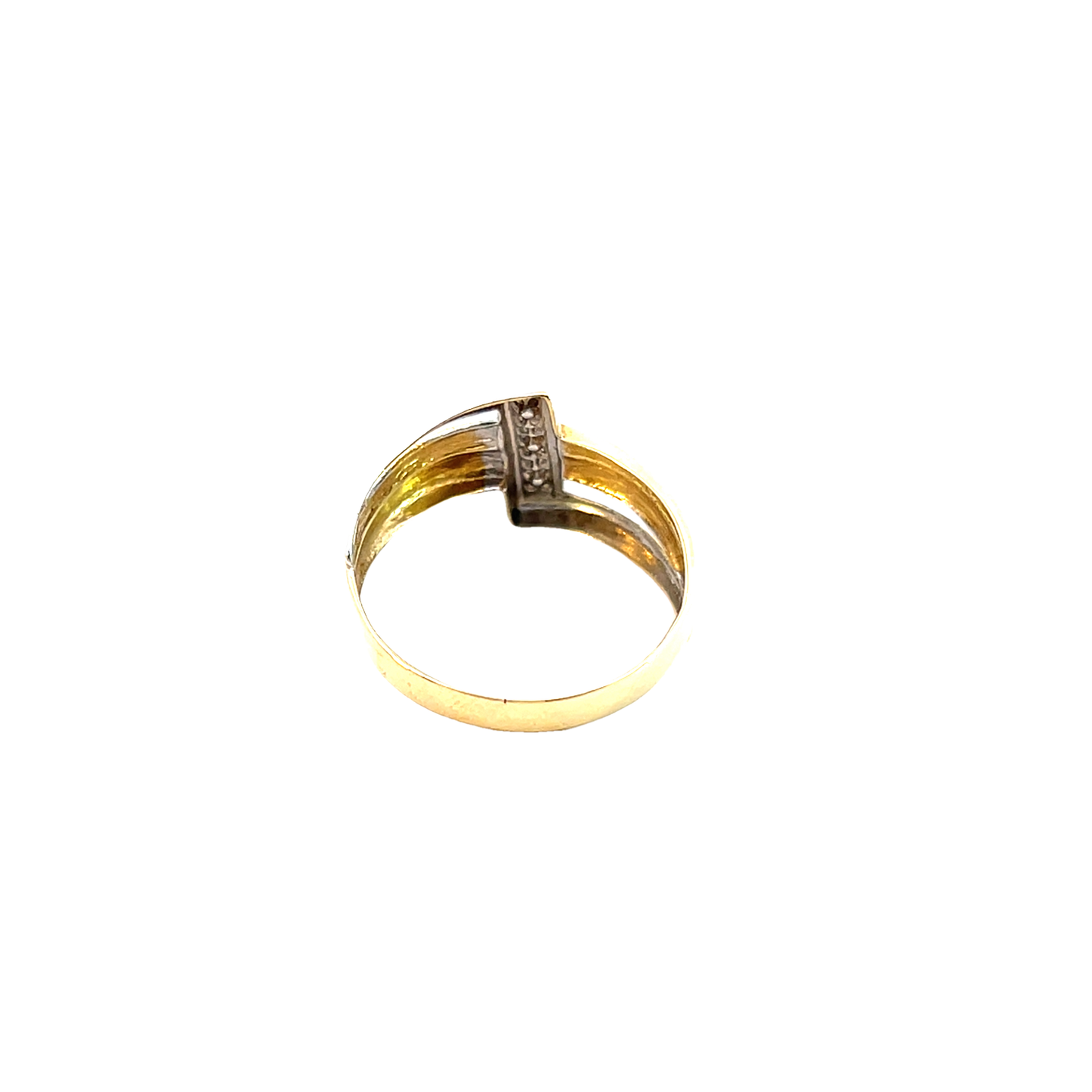 Ring Bicolor 585 / 14 Karat mit Diamant Gr. 56 Nr. 6219