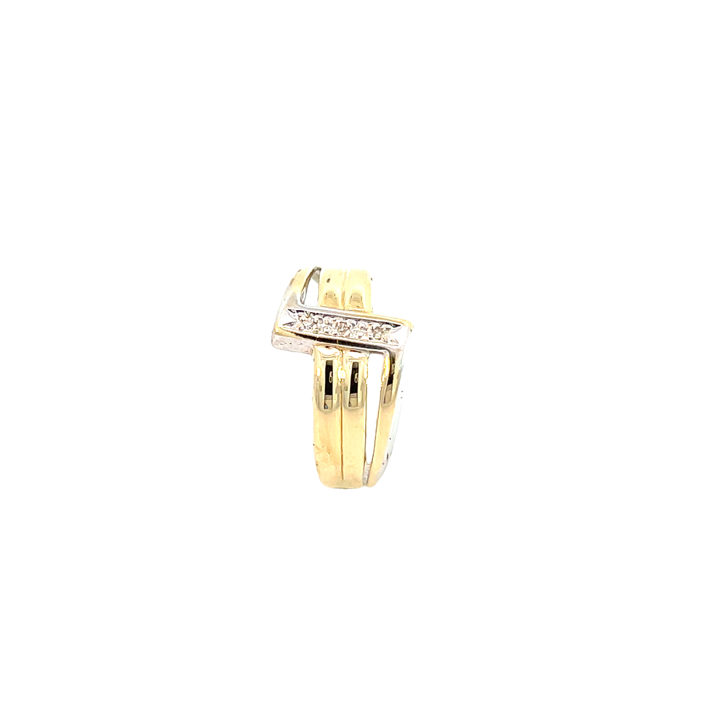 Ring Bicolor 585 / 14 Karat mit Diamant Gr. 56 Nr. 6219