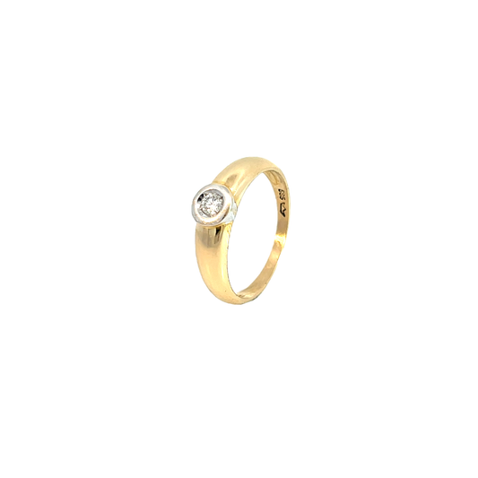 Ring Bicolor 585 / 14 Karat mit Brill. ca. 0,10ct Gr. 60 Nr. 6305