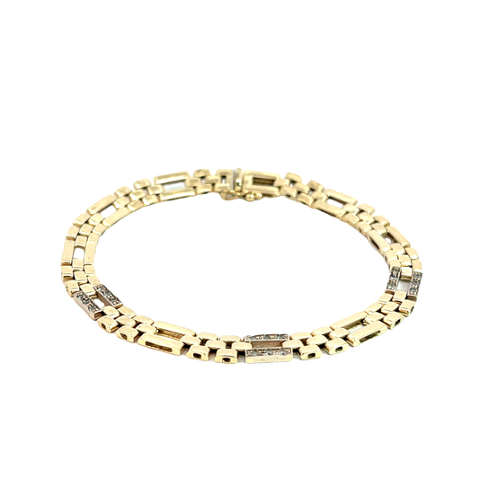 Armband Bicolor 585 / 14 Karat Länge 19,5 cm Nr. 6319