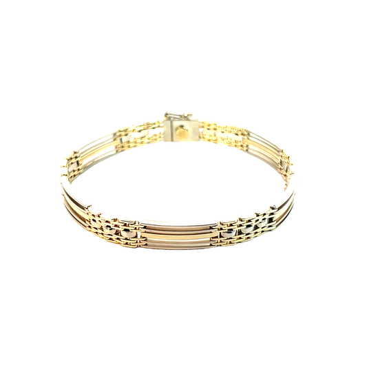 Armband Bicolor 585 / 14 Karat Länge 21cm Nr. 6334