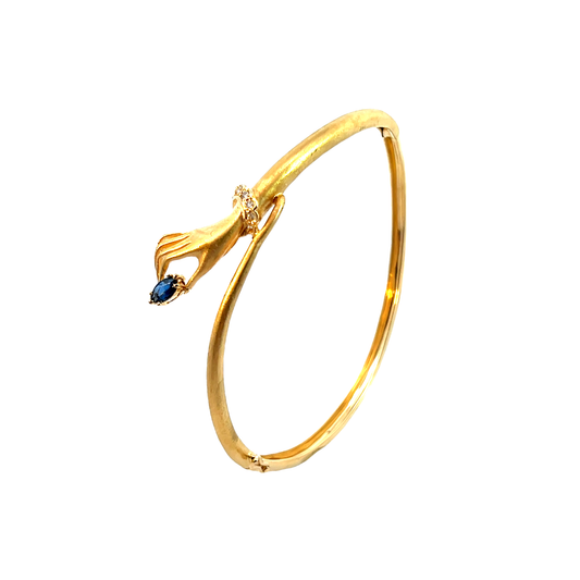 Armreif Gelgold 750 / 18 Karat Brill. & Saphir Nr. 6291