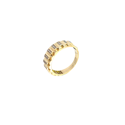 Herrenring Gelbgold 585 / 14 Karat Zirkonia Gr. 63 Nr. 6355