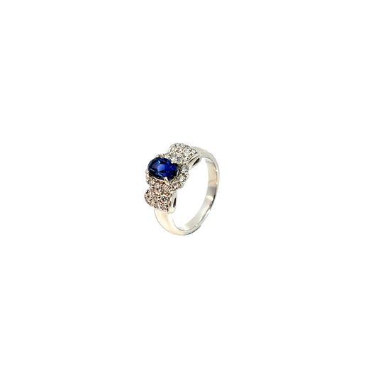 Ring Weißgold 900/- Platin mit Zertifikat Gr. 51. Nr. 6347