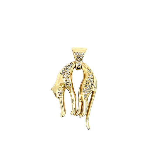 Anhänger Gelbgold 750 / 18 Karat Panther Brill. Nr. 6348