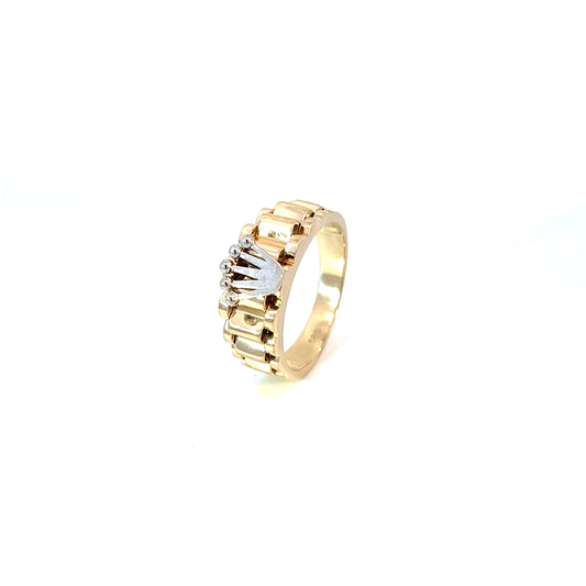 Ring Bicolor 585 / 14 Karat "Krone" Gr. 66 Nr. 6422