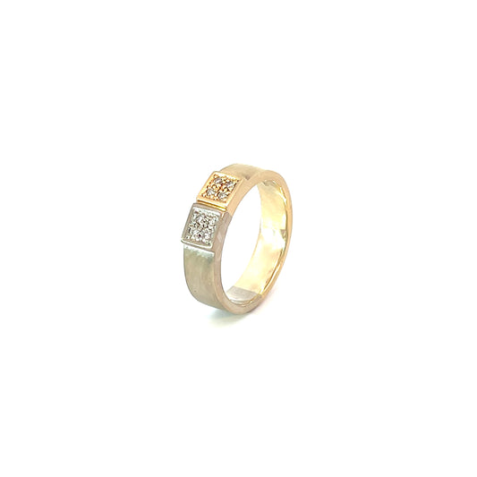 Ring Bicolor 585 / 14 Karat mit Brill. 0,10ct Gr. 55 Nr. 6468
