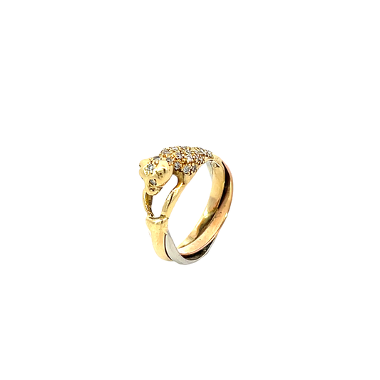 Ring Tricolor "Panther" 750 / 18 Karat Brill. 0,30ct Nr. 6476
