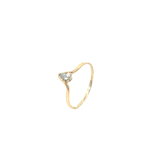 Ring Gelbgold 585 / 14 Karat mit Tropfenstein Gr. 54 Nr. 6479