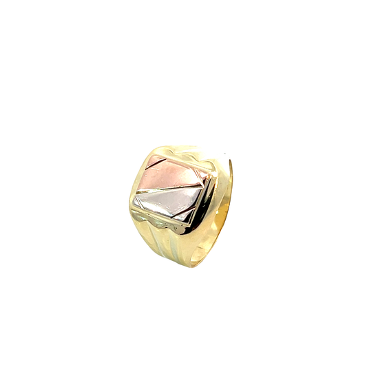 Herrenring Tricolor 585 / 14 Karat Gr. 60 Nr. 6461