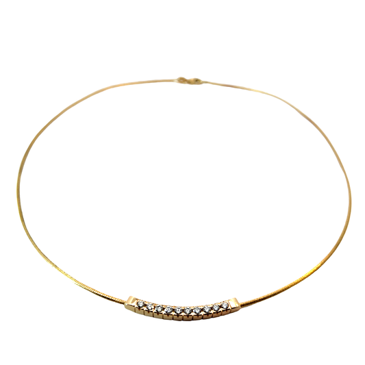 Halsreif mit Anhänger Gelbgold 585 / 14 Karat Brill. Nr. 6494