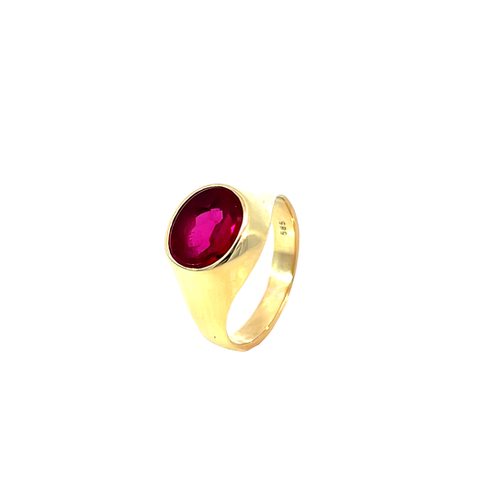 Ring Gelbgold 585 / 14 Karat mit Farbstein Nr. 6501