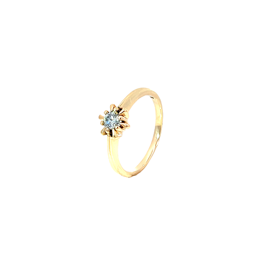Ring Gelbgold 585 / 14 Karat Brill. 0,25ct Gr. 56 Nr. 6489