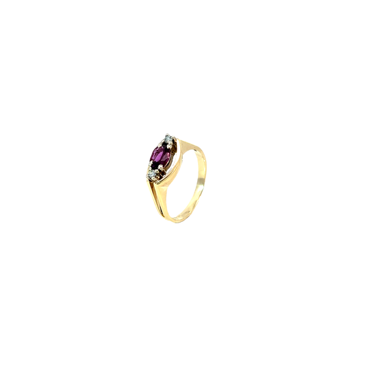 Ring Bicolor 585 / 14 Karat mit Rubin & Brill. Nr. 6554