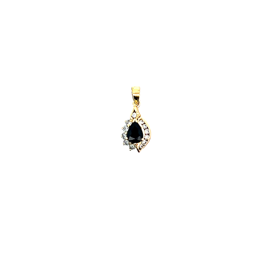 Anhänger Gelbgold 585 / 14 Karat mit Farbstein Nr. 6540