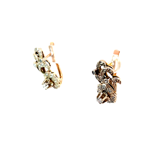 P. Ohrhänger Bicolor 585/- & 375/- mit Steinen Nr. 6595