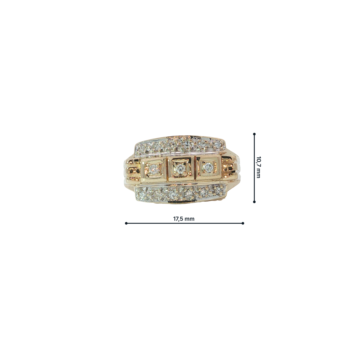 Ring Bicolor 585 / 14 Karat mit Brill. Gr. 54 Nr. 7111