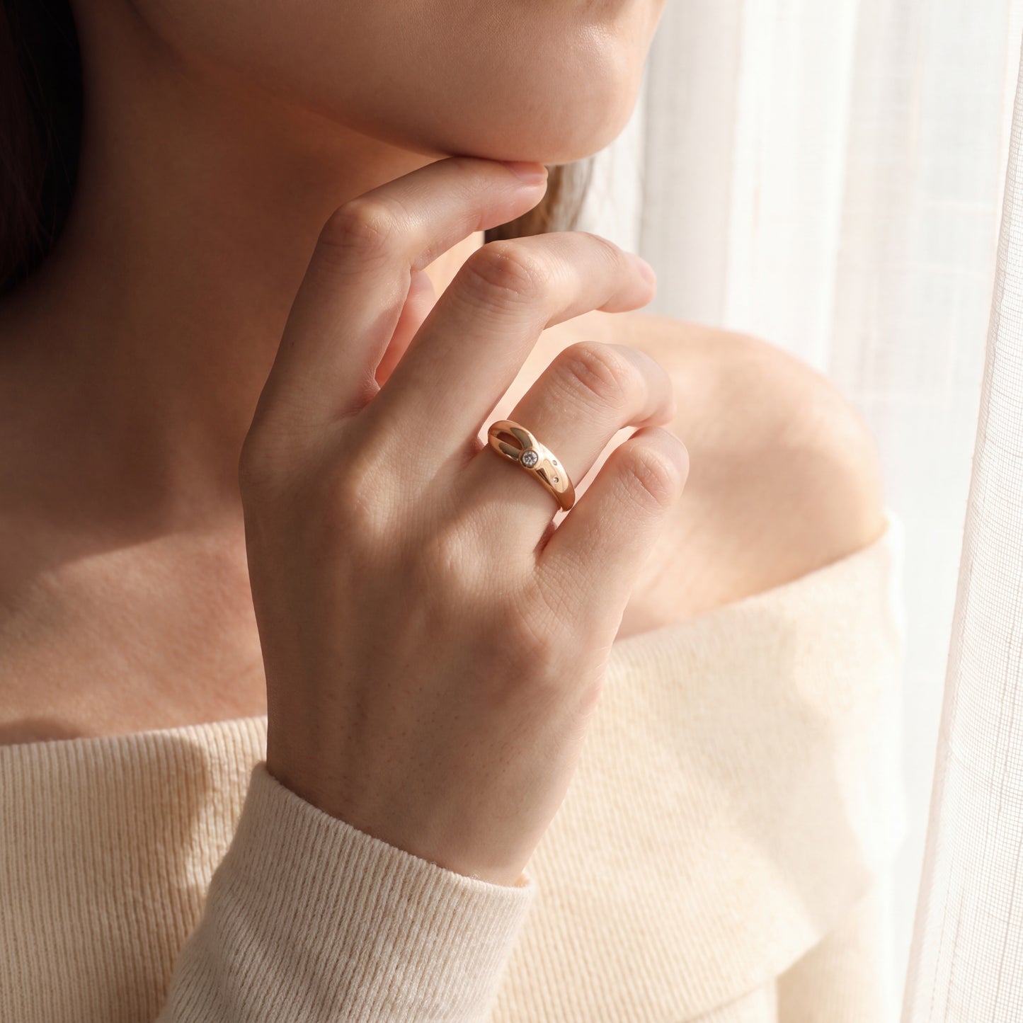 Ring Bicolor 585 / 14 Karat mit Brill. Gr. 59 Nr. 6806