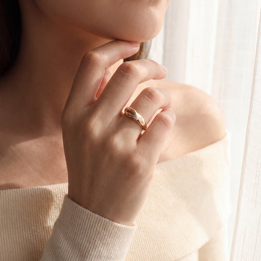 Ring Bicolor 585 / 14 Karat mit Brill. Gr. 59 Nr. 6806