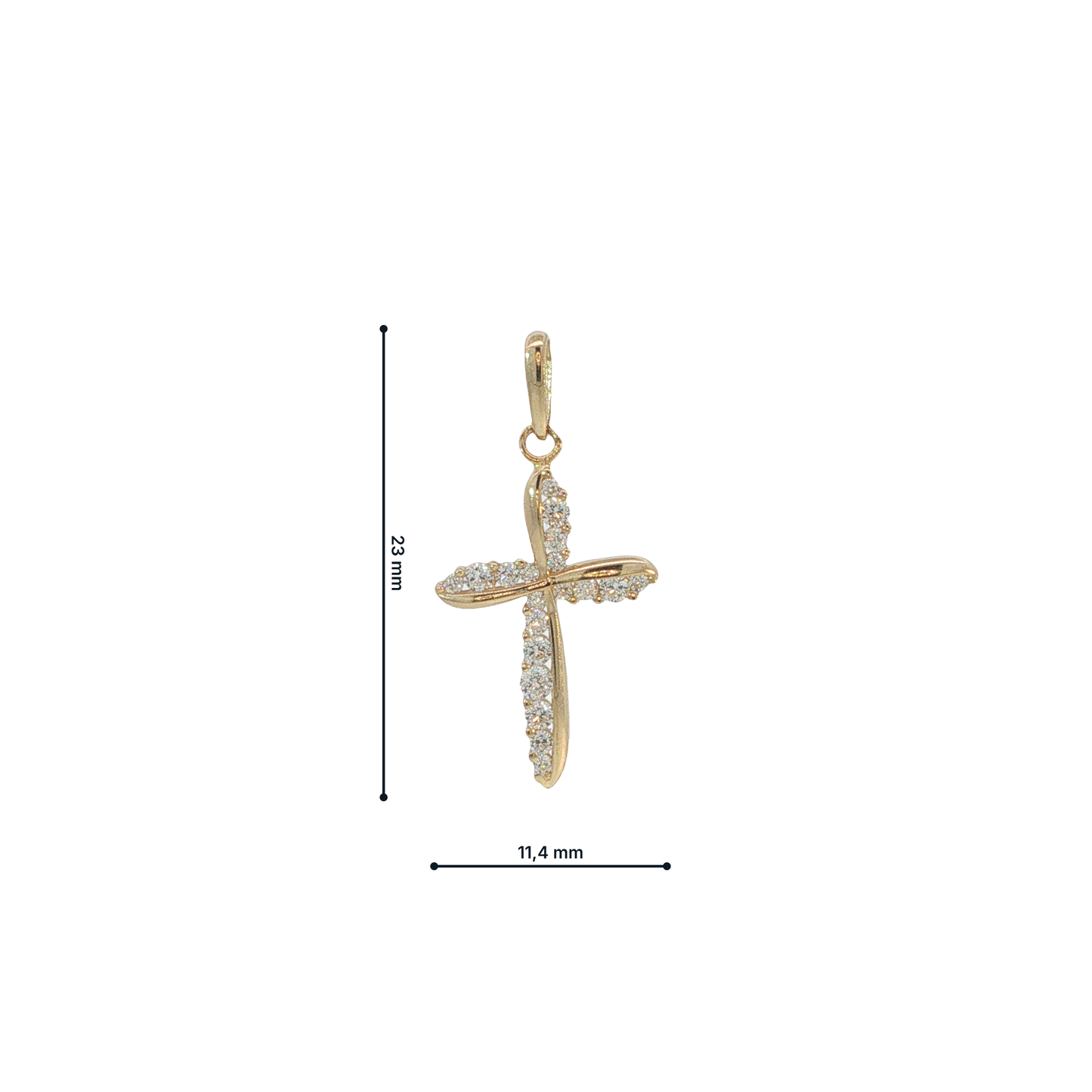 Anhänger " Kreuz" Gelbgold 585 / 14 Karat L: 23 mm Nr. 7072