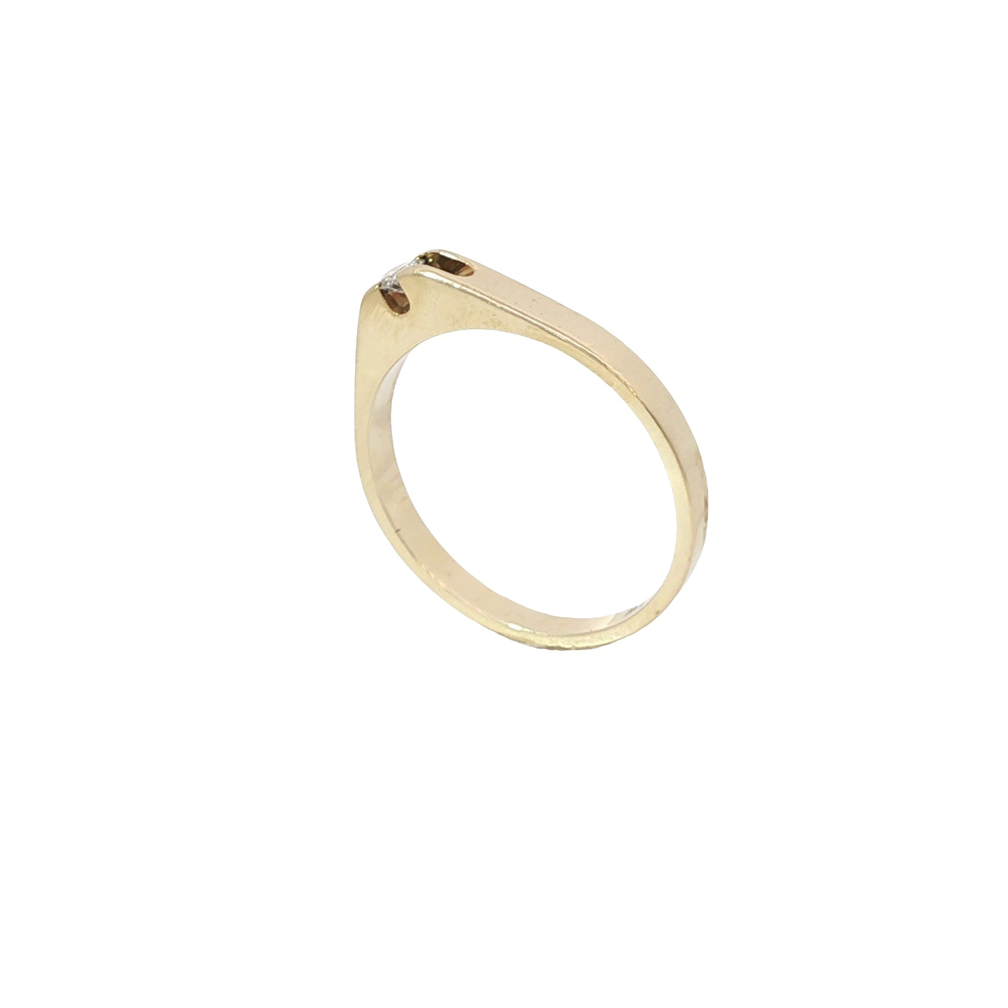 Ring Gelbgold 585 / 14 Karat mit Brillant 0,10 ct Gr. 63 Nr. 5440