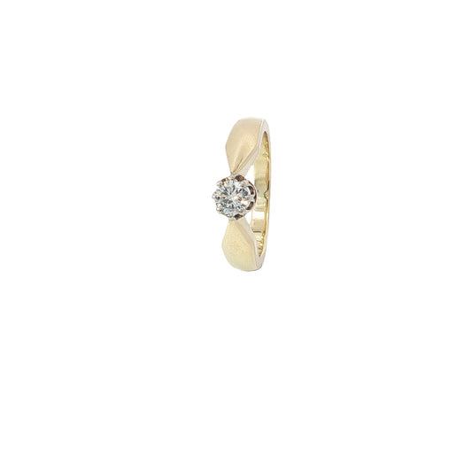 Solitärring Bicolor 585 / 14 Karat Brill. Nr. 6541