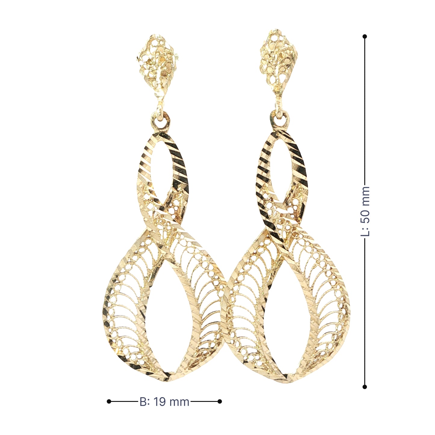 Ohrhänger Gelbgold 585 / 14 Karat L: 5 cm Nr. 6848