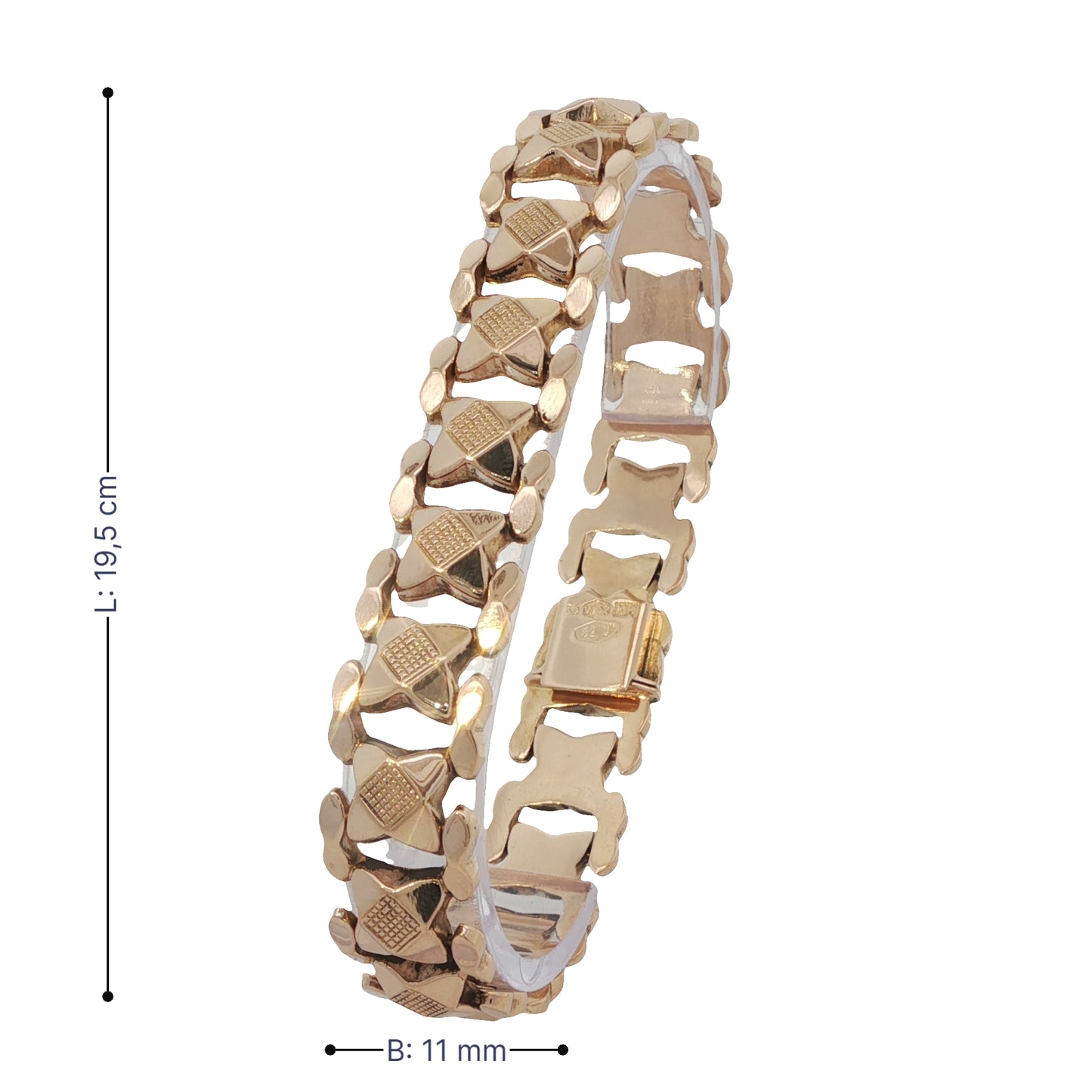 Armband Roségold 750 / 18 Karat L: 19,5 cm Nr. 6849