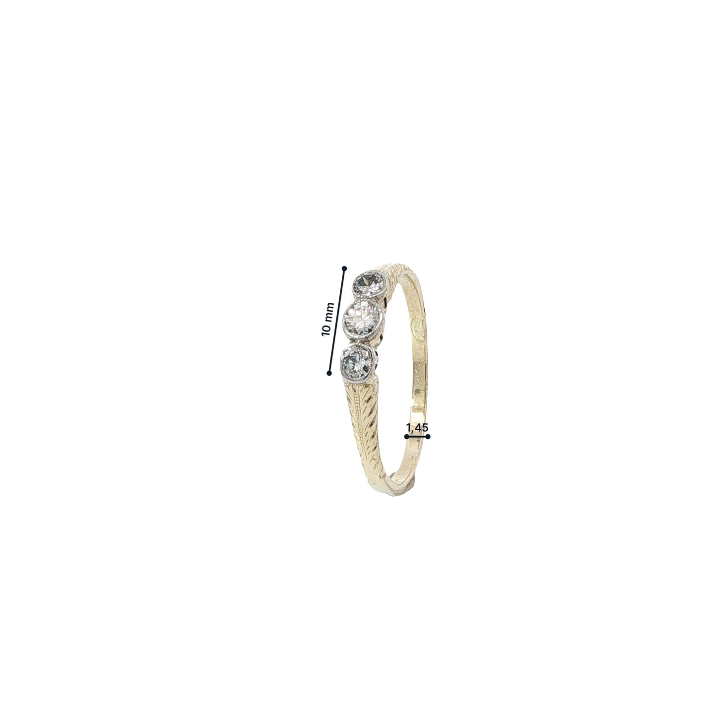 Ring "Art-Déco" Gelbgold 585 / 14 Karat mit Brill. Gr. 59 Nr. 6898