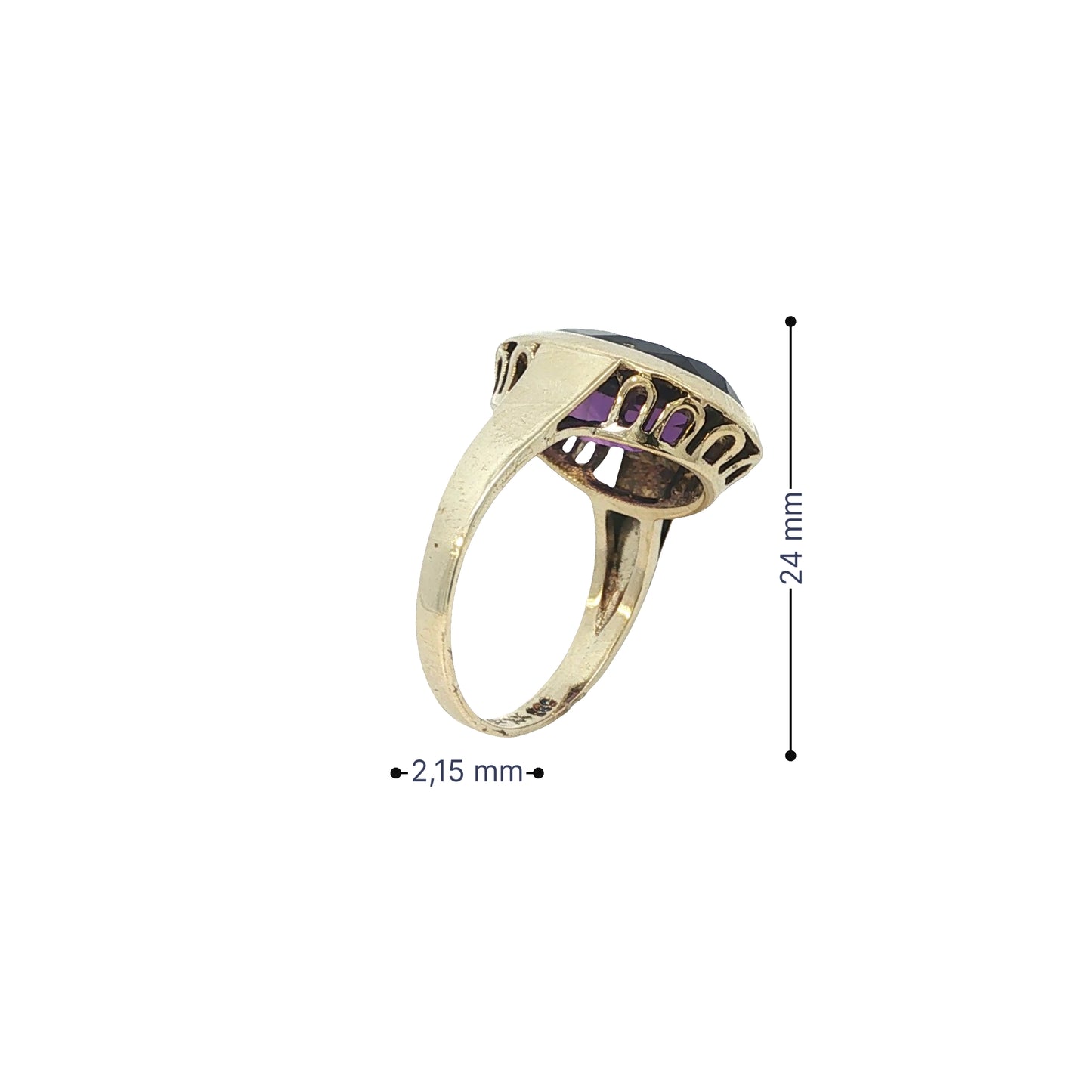 Ring Gelbgold 585 / 14 Karat mit Amethyst Gr. 54 Nr. 6910
