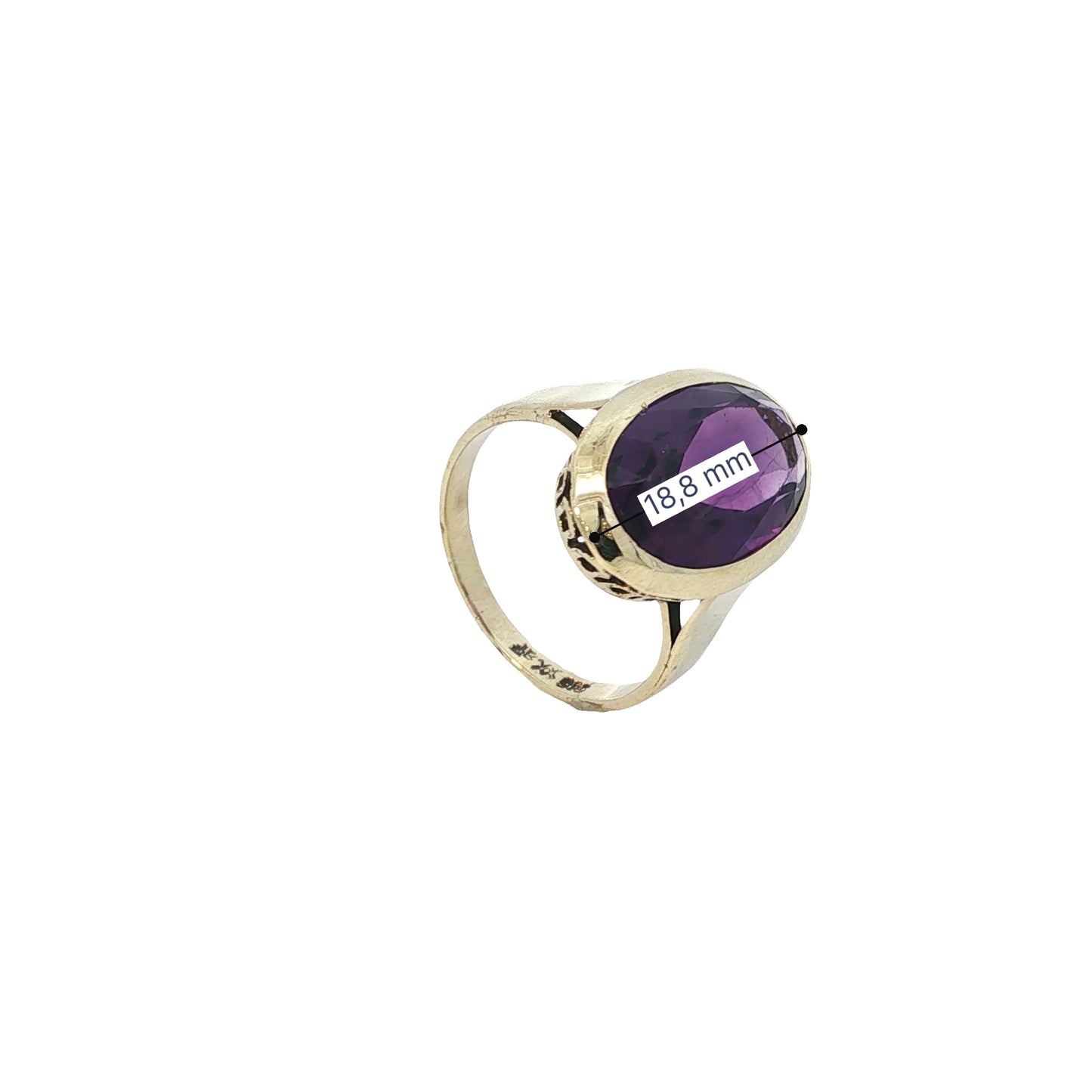 Ring Gelbgold 585 / 14 Karat mit Amethyst Gr. 54 Nr. 6910