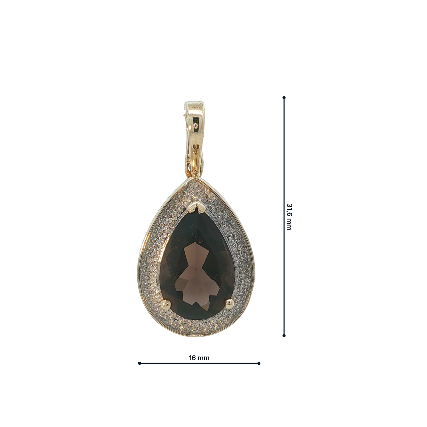 Anhänger Bicolor 375 / 9 Karat L: 31,6 mm Nr. 7240