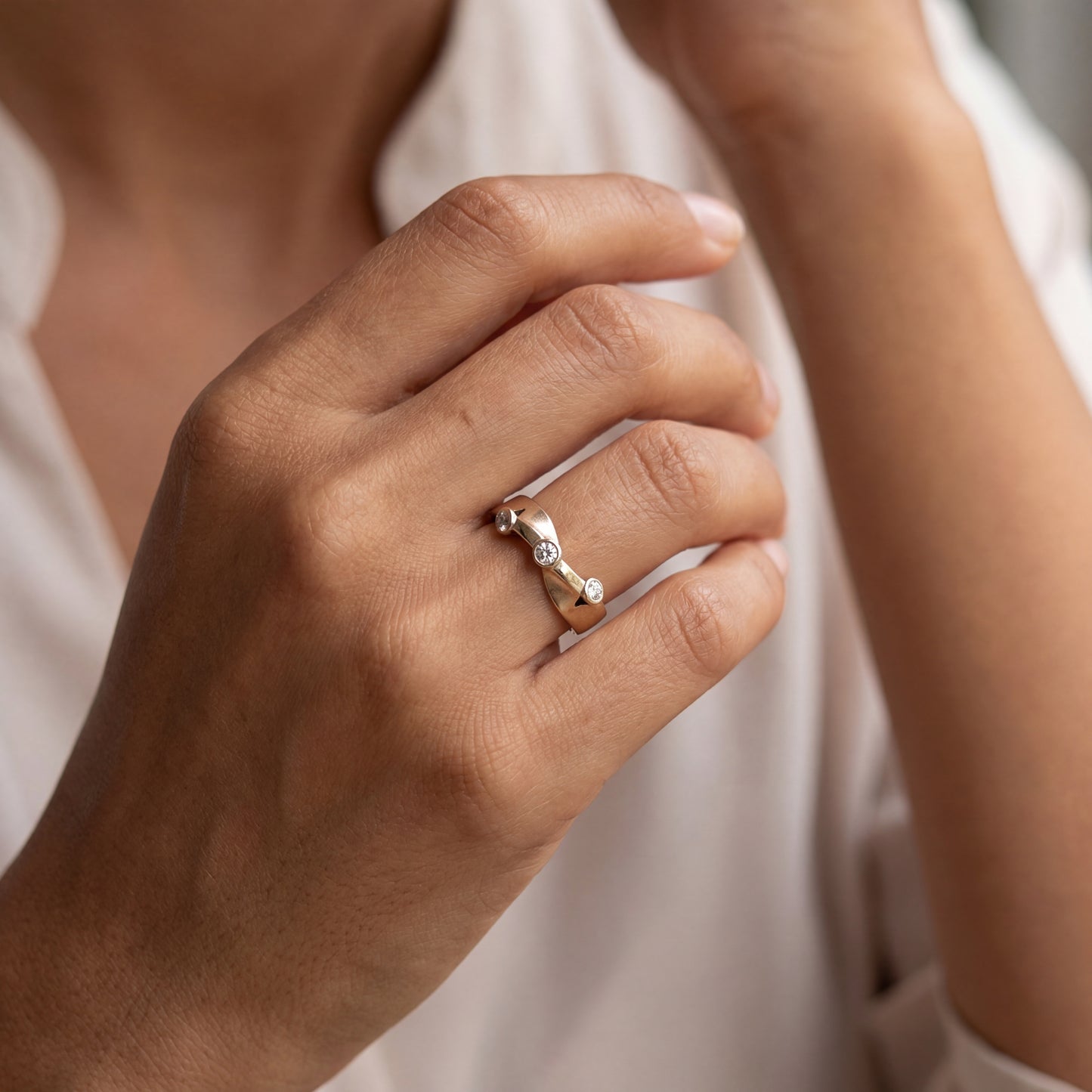 Ring Gelbgold 750 / 18 Karat mit Brill. 0,3 ct Gr. 52,5 Nr. 6828