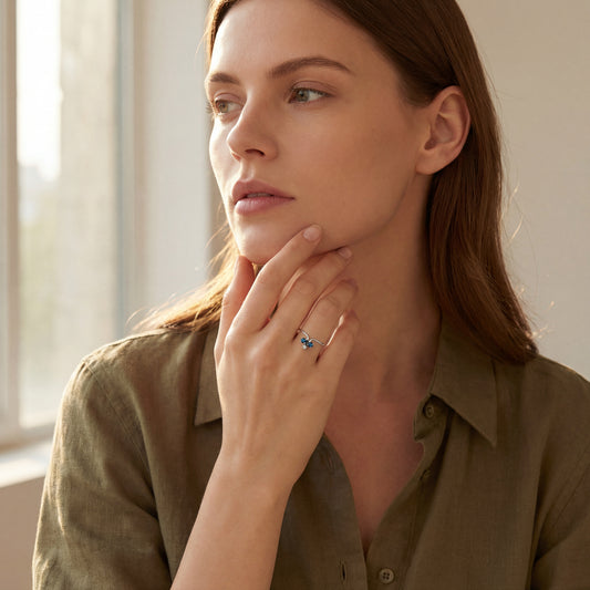 Ring Weißgold 585 / 14 Karat mit Diamant Gr. 56 Nr. 6879