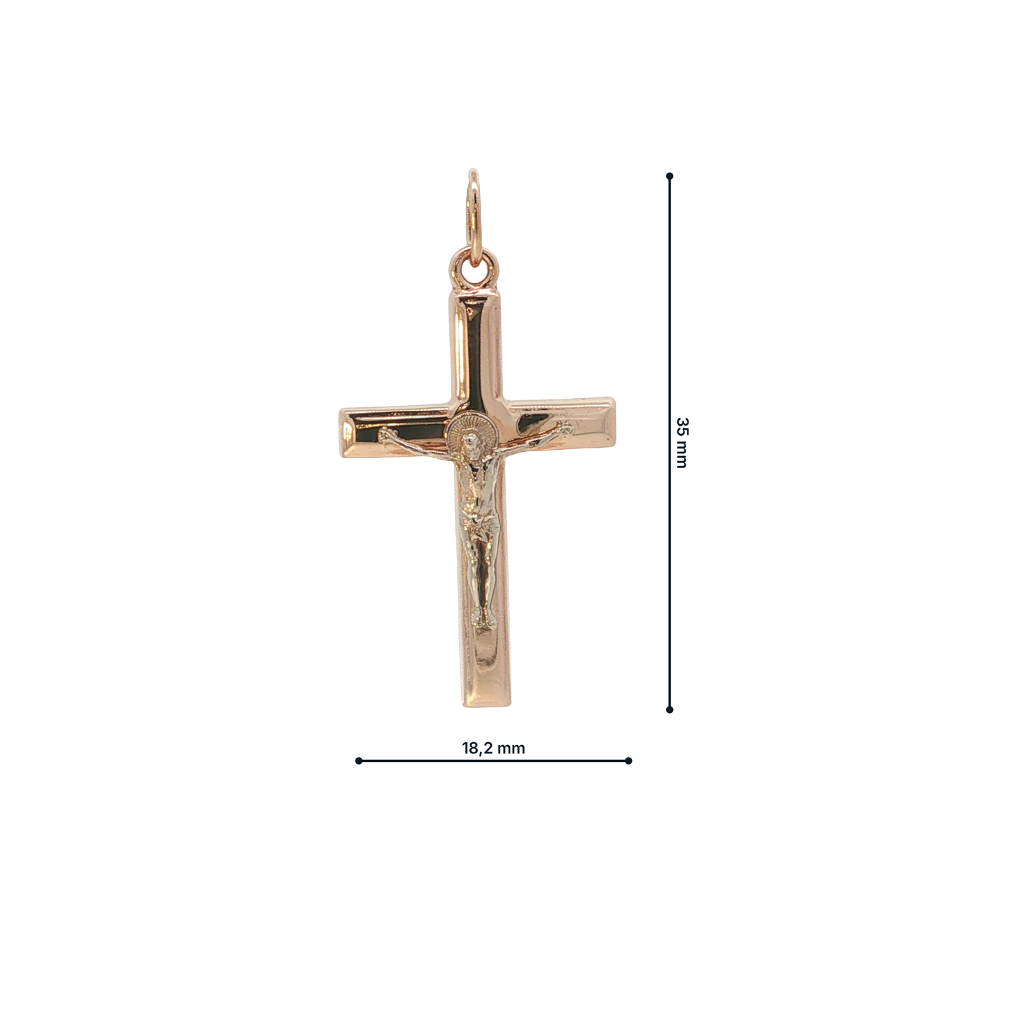 Anhänger "Kreuz" Roségold 585 / 14 Karat L: 35 mm Nr. 7209