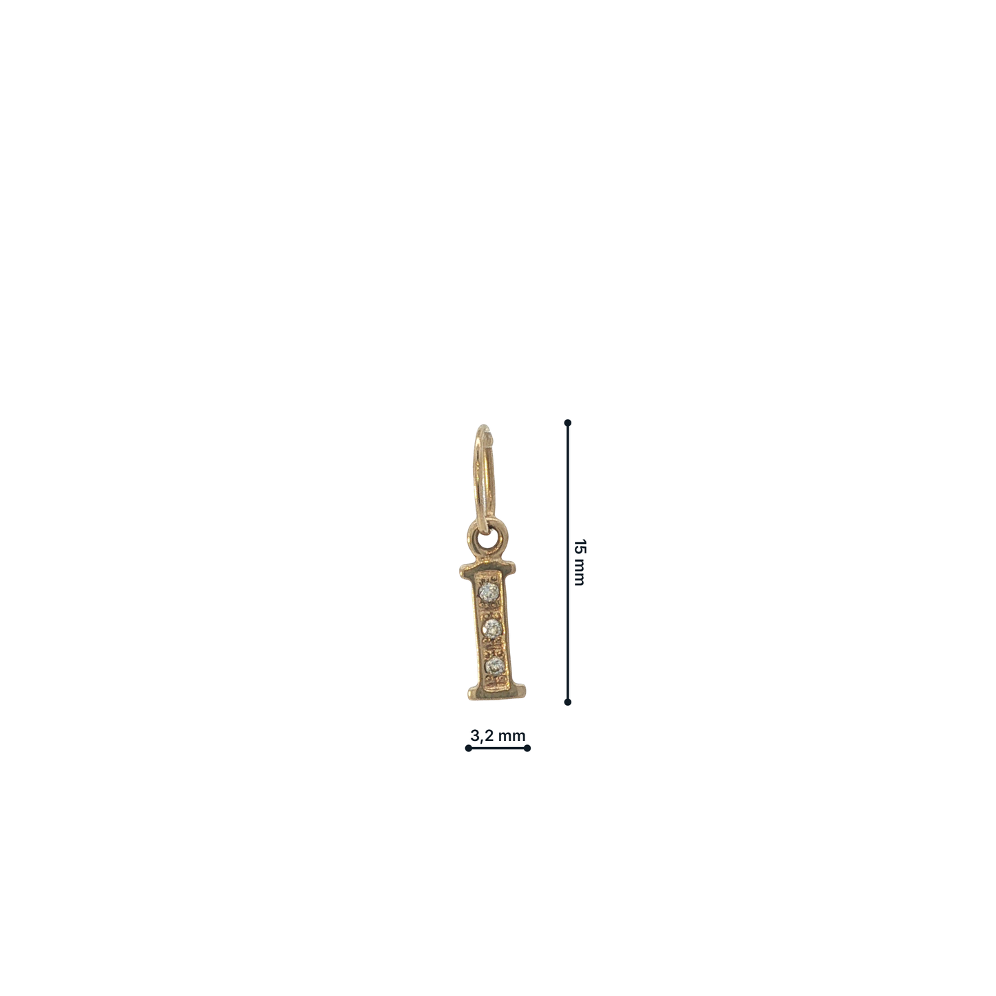 Anhänger "Buchstabe I" Gelbgold 585 / 14 Karat L: 15 mm Nr. 6967
