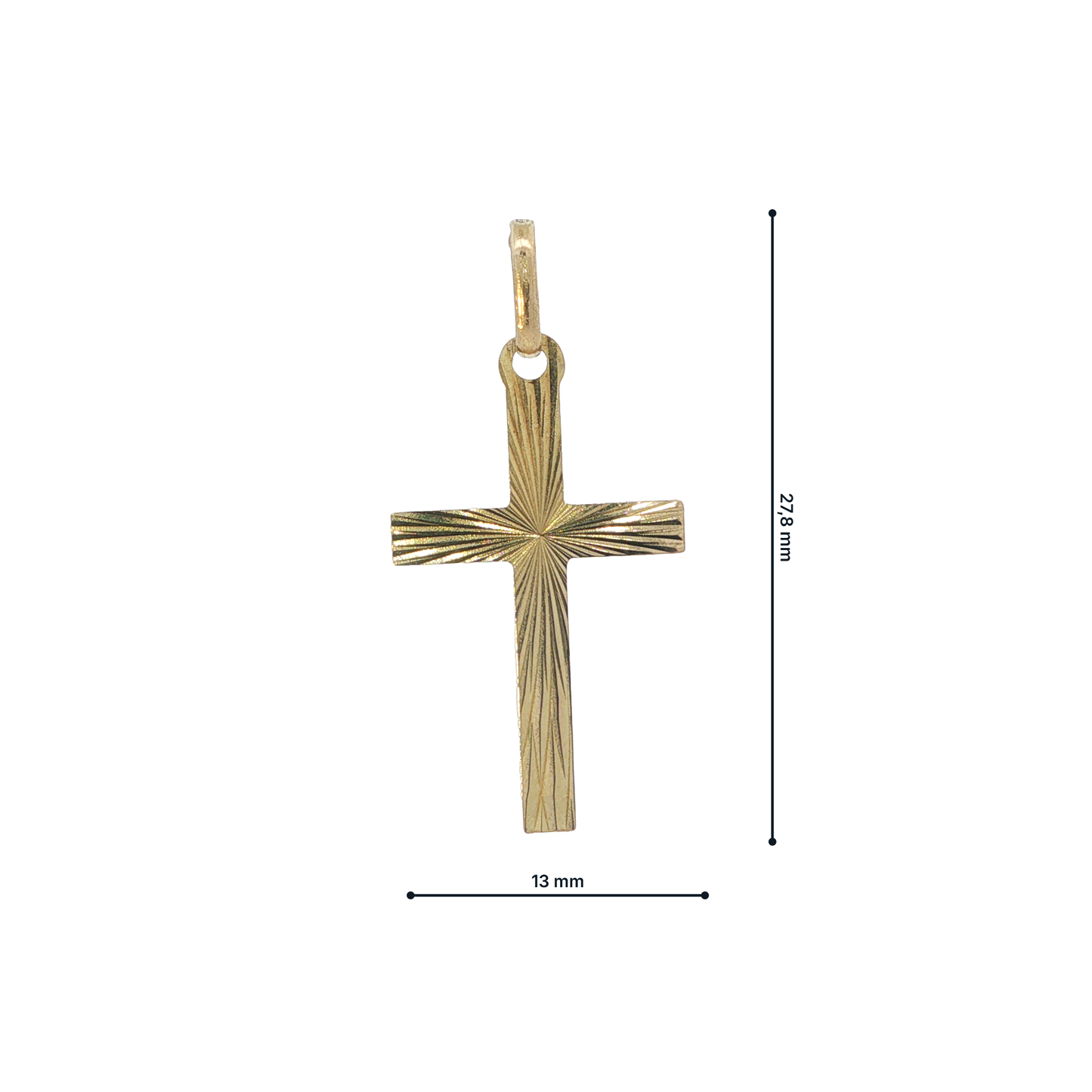 Anhänger "Kreuz" Gelbgold 585 / 14 Karat L: 27,8 mm Nr. 7245