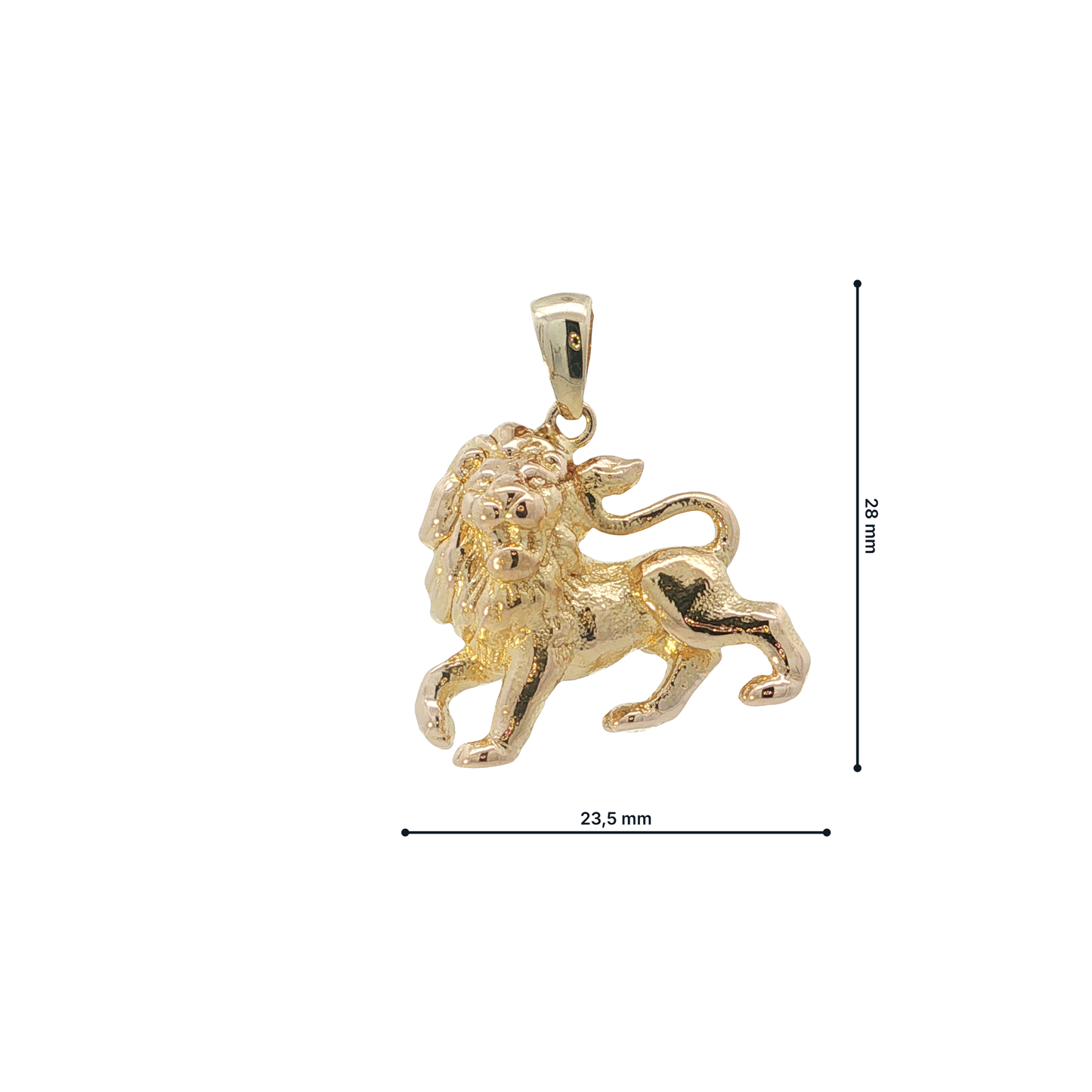 Anhänger "Löwe" Gelbgold 585 / 14 Karat L: 28 mm Nr. 7154