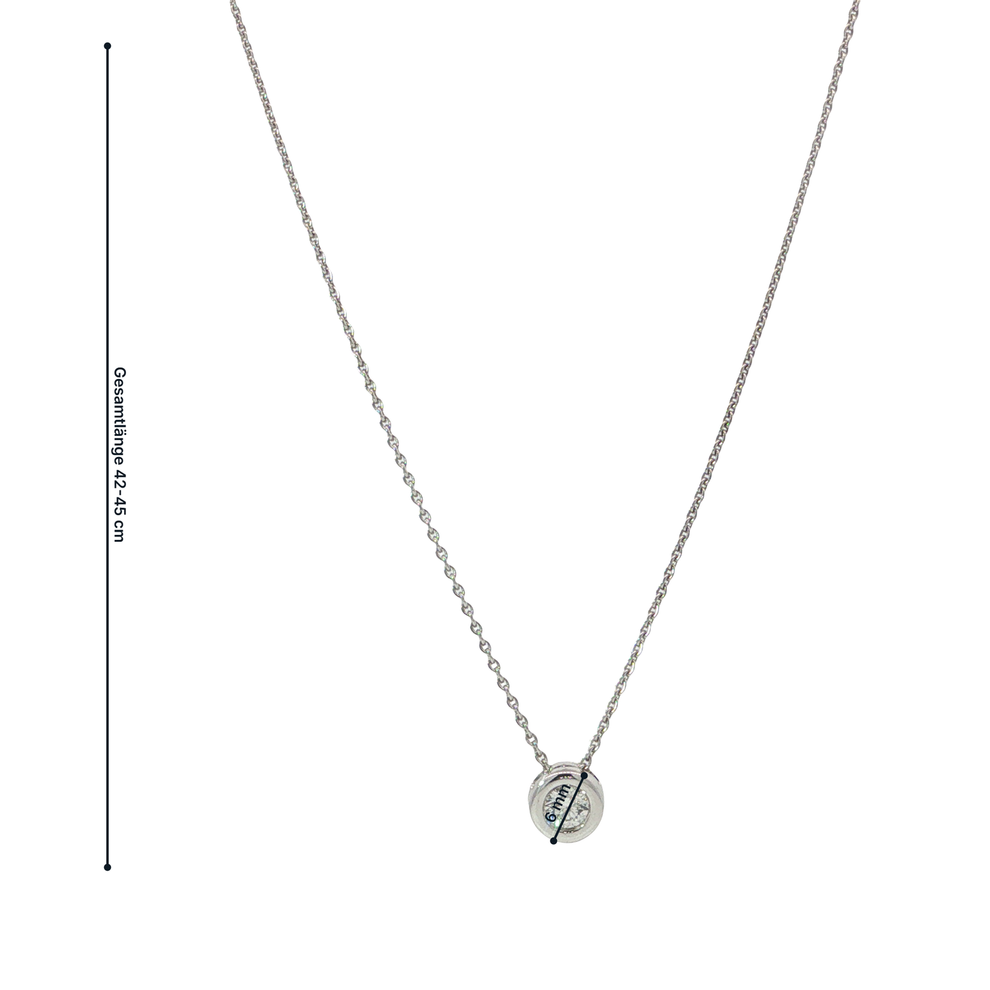 Kette mit Anhänger Weißgold 585 / 14 Karat L: 42-45 cm Nr. 7038