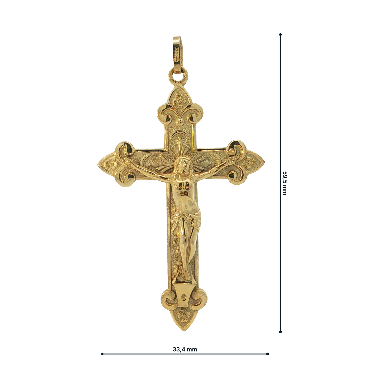 Anhänger "Kreuz Jesus" Gelbgold 333 / 8 Karat L: 59,5 mm Nr. 7162