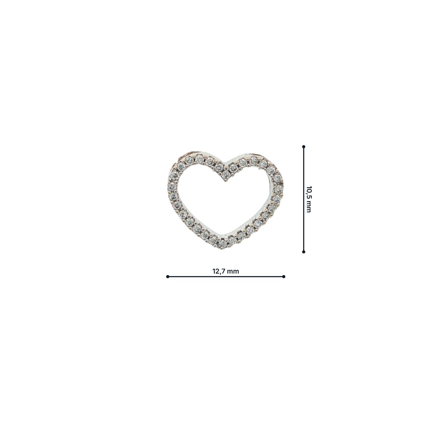 Anhänger "Herz" Weißgold 585 / 14 Karat mit Diamanten L: 10,5 mm Nr: 6929