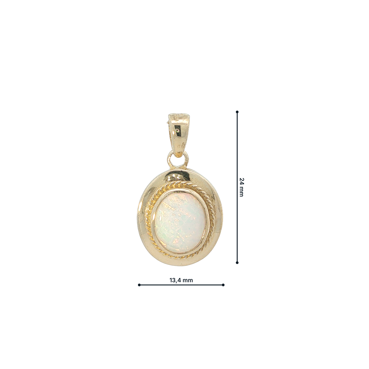 Anhänger Gelbgold 585 / 14 Karat mit Opal L: 24 mm Nr. 7253