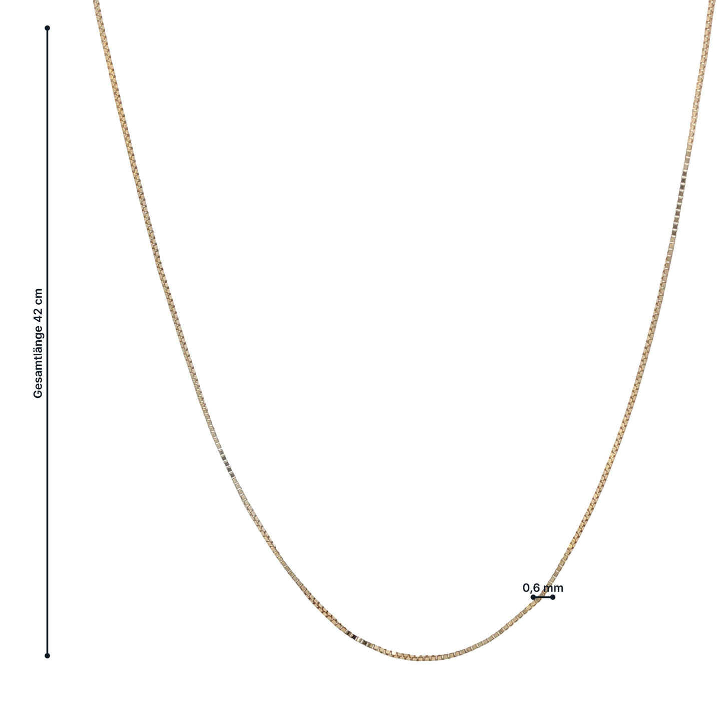 Veneziakette Gelbgold 375 / 9 Karat L: 42 cm Nr. 7134